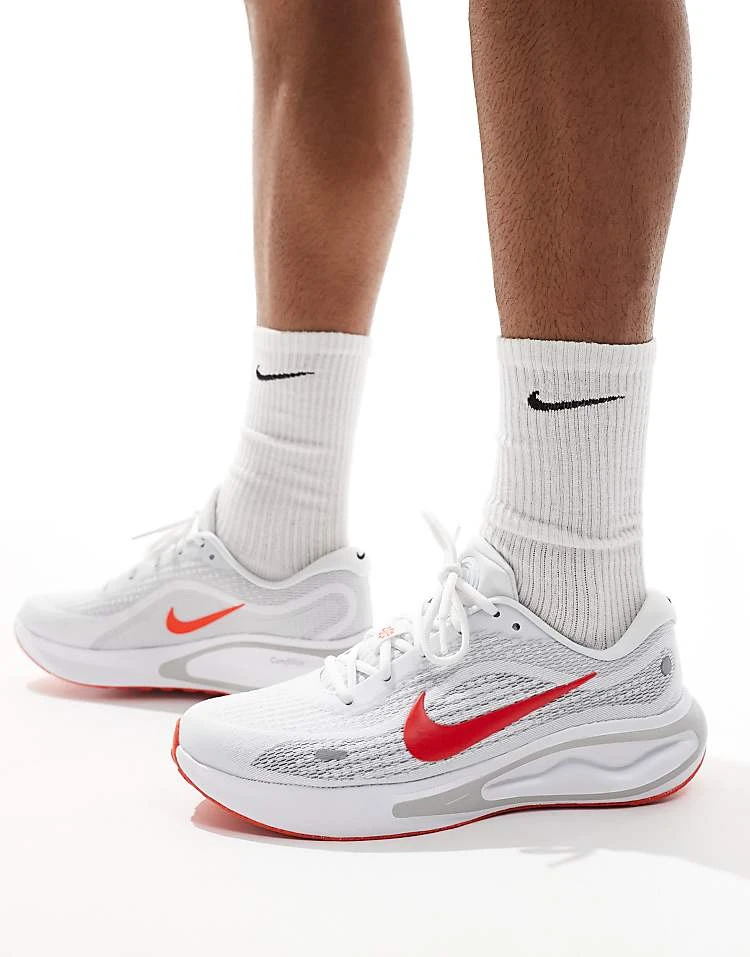 Nike Running Journey Run Trainers In White And Red For Men 4 Nike Running Journey Run Trainers In White And Red For Men - Image 2