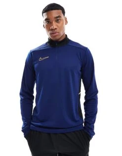 Nike Football Academy 25 Dri-FIT Half Zip Longsleeve Top In Blue For Men Mid Blue -Nike Sales Store 207059976 1 midblue 1