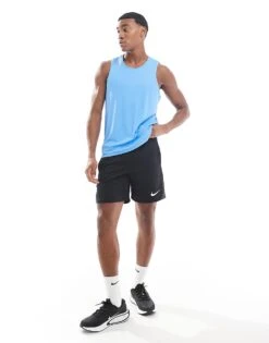 Nike Running Miler Dri-FIT Vest In Blue For Men Mid Blue -Nike Sales Store 207060198 2