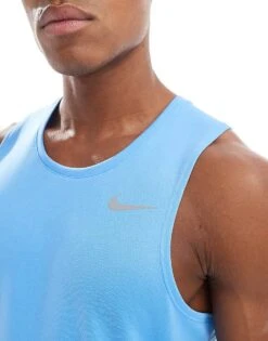 Nike Running Miler Dri-FIT Vest In Blue For Men Mid Blue -Nike Sales Store 207060198 3