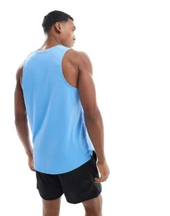 Nike Running Miler Dri-FIT Vest In Blue For Men Mid Blue -Nike Sales Store 207060198 4