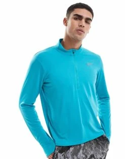 Nike Running Pacer Dri-FIT Half Zip Longsleeve Top In Turquoise For Men Light Blue -Nike Sales Store 207060209 1 lightblue 1
