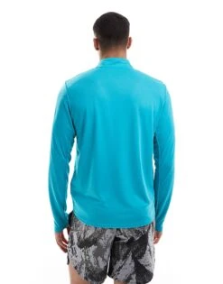 Nike Running Pacer Dri-FIT Half Zip Longsleeve Top In Turquoise For Men Light Blue -Nike Sales Store 207060209 2