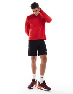 Nike Running Pacer Dri-FIT Half Zip Longsleeve Top In Red For Men -Nike Sales Store 207060280 3