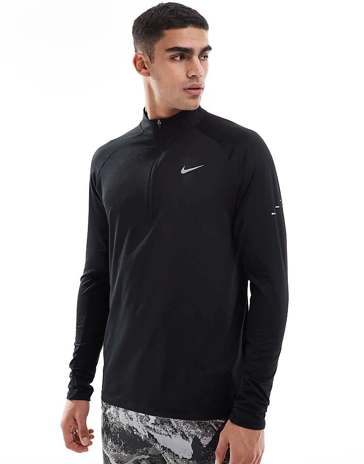 Nike Running Stride Dri-FIT Half Zip Longsleeve Top In Black For Men 7 Nike Running Stride Dri-FIT Half Zip Longsleeve Top In Black For Men - Image 5