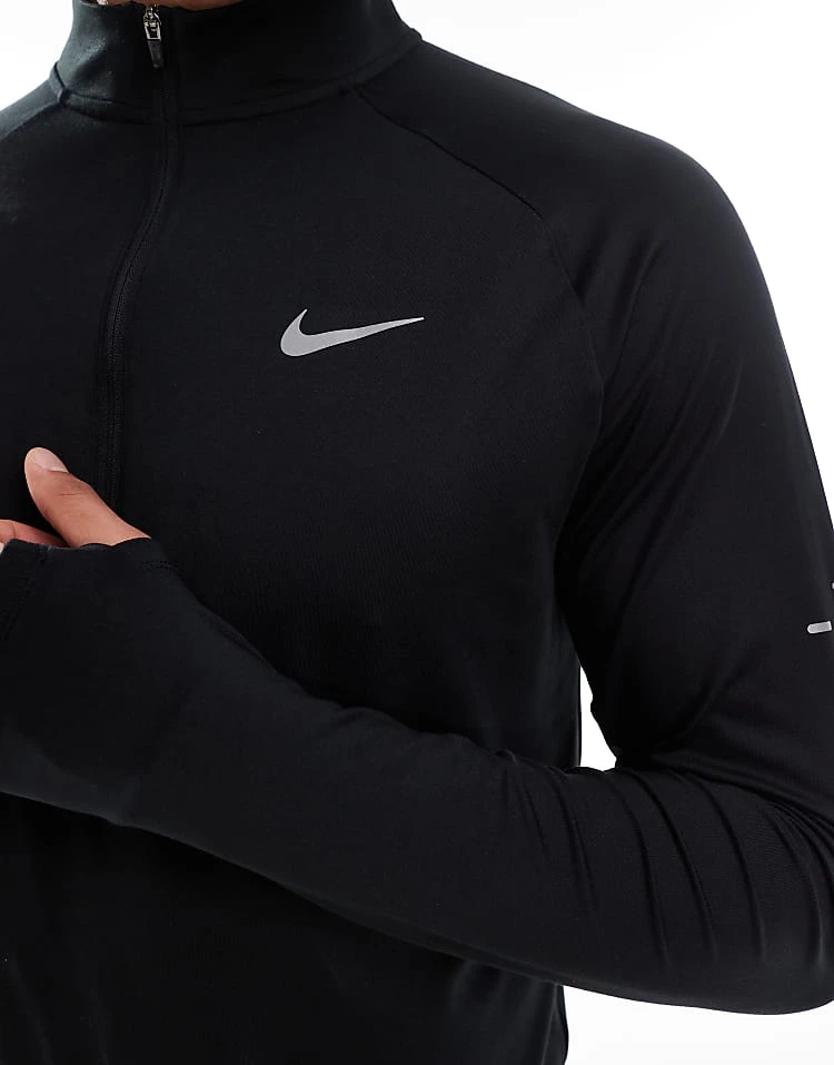 Nike Running Stride Dri-FIT Half Zip Longsleeve Top In Black For Men 5 Nike Running Stride Dri-FIT Half Zip Longsleeve Top In Black For Men - Image 3