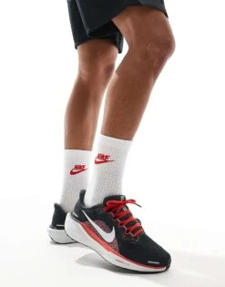 Nike Running Air Zoom Pegasus 41 Trainers In Grey And Red For Men Black