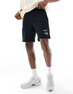 Nike Swoosh Graphic Shorts In Black For Men -Nike Sales Store 207357317 2