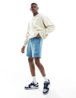 Nike Swoosh Graphic Shorts In Blue For Men Mid Blue -Nike Sales Store 207357353 1 midblue 1