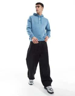 Nike Club Swoosh Graphic Backprint Hoodie In Blue For Men Mid Blue -Nike Sales Store 207357386 3