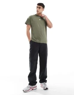 Nike Premium Essentials T-shirt In Khaki For Men Mid Green -Nike Sales Store 207357393 2