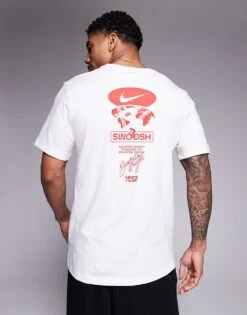Nike Club Swoosh Graphic T-shirt In White For Men