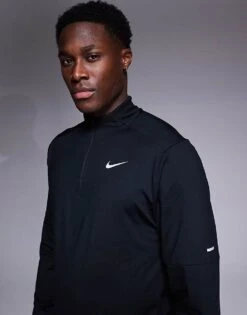Nike Running DRI-FIT Element Zip Long Sleeve Top In Black For Men -Nike Sales Store 207638710 2