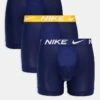 Nike Dri-Fit Essential Microfibre 3 Pack Boxer Briefs In Navy With Contrast Waistbands For Men Blue Void - Uni Go -Nike Sales Store 207806623 1 bluevoidunigo