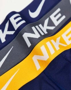 Nike Dri-Fit Essential Microfibre 3 Pack Boxer Briefs In Navy With Contrast Waistbands For Men Blue Void - Uni Go -Nike Sales Store 207806623 3