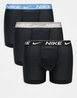 Nike Dri-Fit Ultra Comfort 3 Pack Boxer Briefs In Black With Contrast Waistbands For Men Blk - Clege Grey/ -Nike Sales Store 207806890 1 blkclegegrey 1