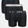 Nike Dri-Fit Ultra Comfort 3 Pack Boxer Briefs In Black With Contrast Waistbands For Men Blk - Clege Grey/ -Nike Sales Store 207806890 1 blkclegegrey