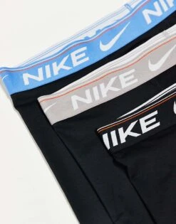 Nike Dri-Fit Ultra Comfort 3 Pack Boxer Briefs In Black With Contrast Waistbands For Men Blk - Clege Grey/ -Nike Sales Store 207806890 3