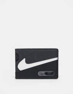 Nike Icon Air Max 90 Card Wallet In Dk Smoke Grey And Black And White For Men